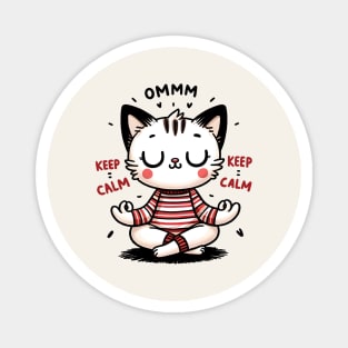 Namaste Cat Meditation Magnet